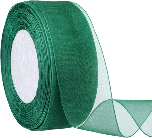 Miniatura 11 de Hapeper Cinta de organza transparente de 1-1/2 pulgadas, 50 yardas/rollo (Azul Lago)