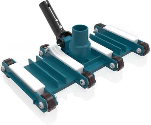 POOLWHALE Cabezal de aspiradora de piscina flexible de 14" con ruedas, mango de control de dirección giratoria para piscinas enterradas y sobre el