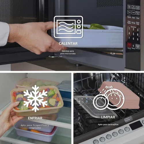 Miniatura 5 de Bentgo Prep - 20 piezas de contenedores reutilizables para preparación de comidas con 1 compartimento y tapas, materiales libres de PFAS y BPA