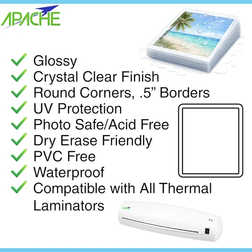 Miniatura 4 de Apache Poster Size Laminating Pouches, 2 Mil, 10 Pack, Holds 24 x 36 Inch Projects (25 x 37 Inch Pouch Size), Thermal Laminator Compatible