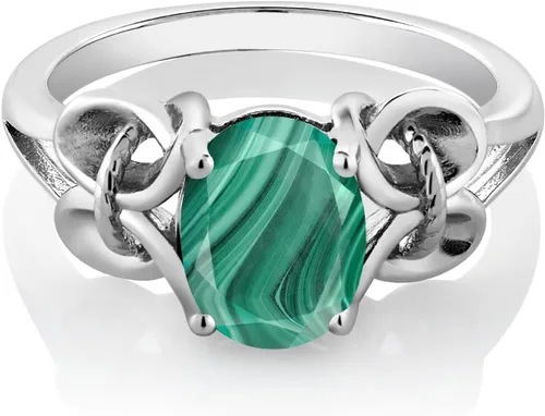 Miniatura 136 de Gem Stone King Anillo de compromiso ovalado con piedra natal para mujer, plata de ley 925, ovalado de 0.354 x 0.276 in, anillo de compromiso
