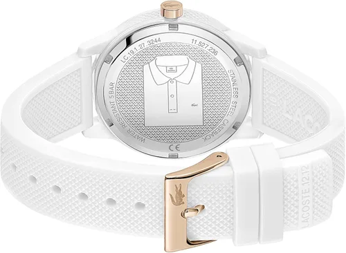 Miniatura 3 de Lacoste L.12.12 - Reloj de cuarzo de plástico y silicona para mujer, color blanco (modelo 2001183), Blanco, Mujeres