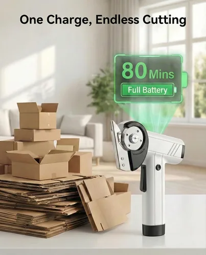Miniatura 6 de Tijeras eléctricas inalámbricas, cortador de cajas eléctrico de 420 RPM con pantalla LED, 4 velocidades, USB-C recargable, capacidad de 7/16