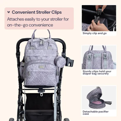 Miniatura 6 de BabbleRoo Pañalera Mochila - Bolso de Viaje para Artículos Esenciales del Bebé - Mochila Multifunción Resistente al Agua para Pañales, Bolso
