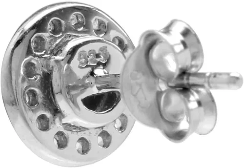 Miniatura 3 de Silvershake - Pendientes de tuerca de plata de ley 925 chapados en oro blanco de 0.197in