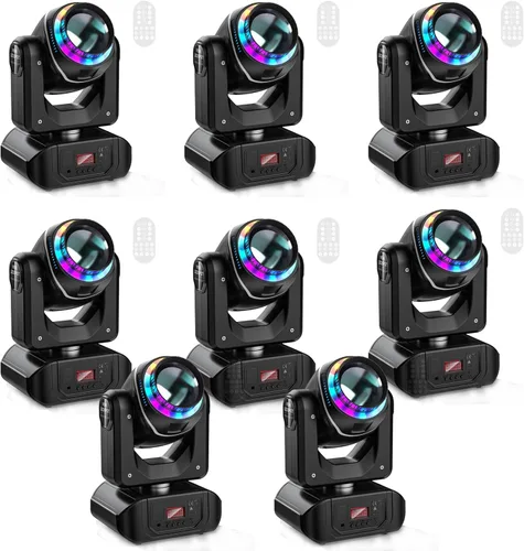 Miniatura 10 de U`King Foco LED de 108W con cabezal móvil y prisma giratorio de 18 facetas, luces de escenario para DJ con 10 gobos y haz de luz de 8 colores, negro