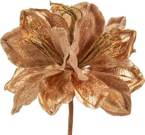 Miniatura 9 de Briful Flores de Pascua de Navidad de 7.5 pulgadas, 10 unidades, flores artificiales con purpurina roja, flores grandes para decoración de árbol
