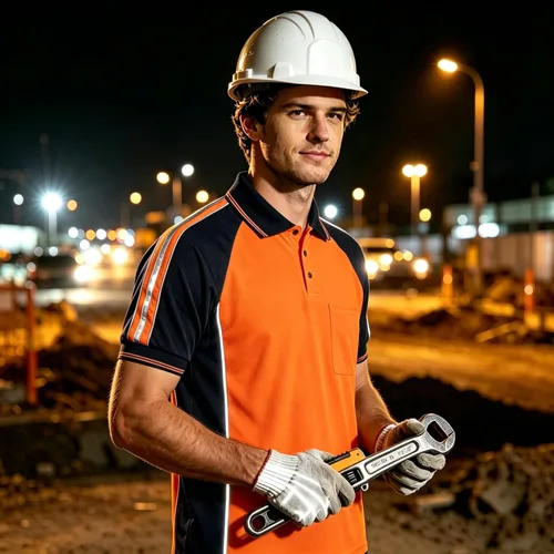 Miniatura 2 de Camisa de seguridad de alta visibilidad, manga corta y larga, polo reflectante, camisetas de trabajo para hombres anaranjado-s