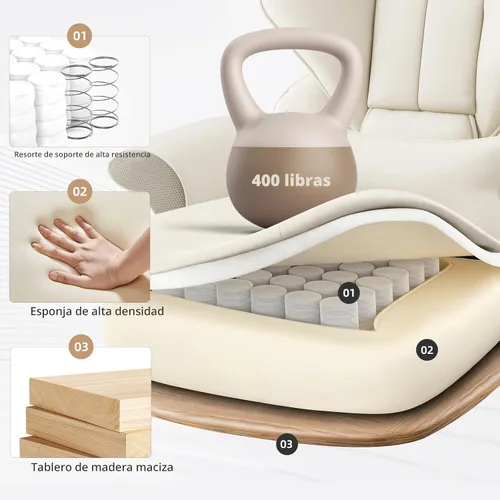 Miniatura 4 de Silla de Oficina de Masaje de 7 Puntos, Silla Gerencial Calefaccionada, Silla Ejecutiva Ergonómica con Reposapiés, Reposabrazos Ajustable, Silla