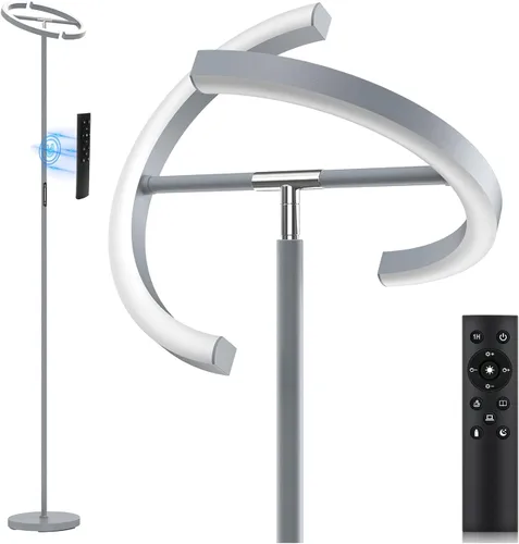 Miniatura 9 de SIBRILLE Lámpara de pie blanca, lámpara de pie ajustable sin escalones moderna 3000-6000K, lámpara de pie LED giratoria de 20W para lectura, lámpara