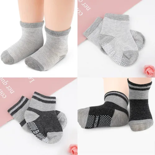 Miniatura 2 de Calcetines antideslizantes para bebé, 12 pares de calcetines de agarre de algodón, calcetines de agarre para bebé niño