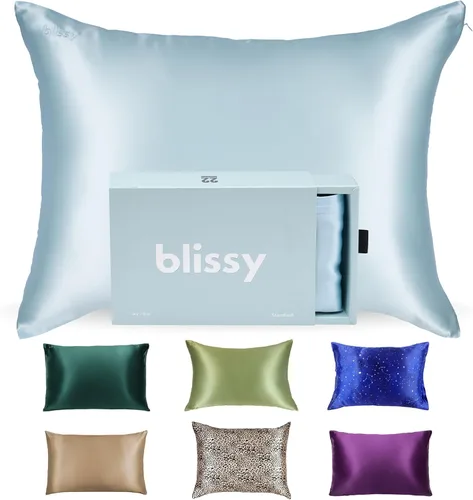 Miniatura 29 de Funda de almohada 100% de seda de morera pura de Blissy, fibras de alta calidad 6A con densidad de 22 momme, para el cuidado del cabello y la piel