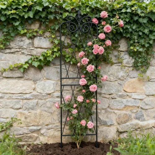 Miniatura 6 de Garden Enrejado para plantas trepadoras, 59 x 15 pulgadas, enrejados de metal inoxidables para plantas trepadoras al aire libre, estructuras