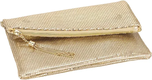 Miniatura 4 de Bolso de mano grande de malla metálica para noche, bolso convertible con borla