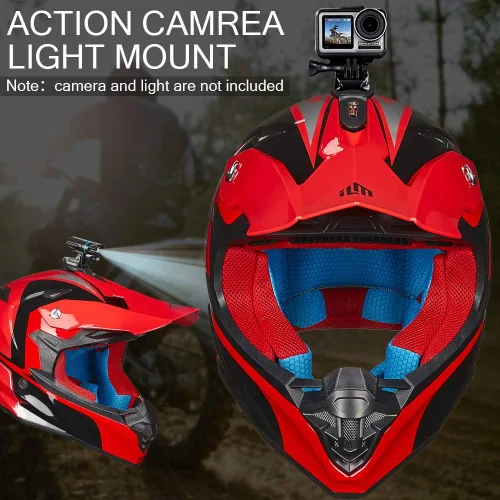 Miniatura 3 de ILM - Cascos de motocross para niños y jóvenes, para bicicleta todoterreno, ATV, con forro supersuave, soporte para cámara, para hombres y mujeres