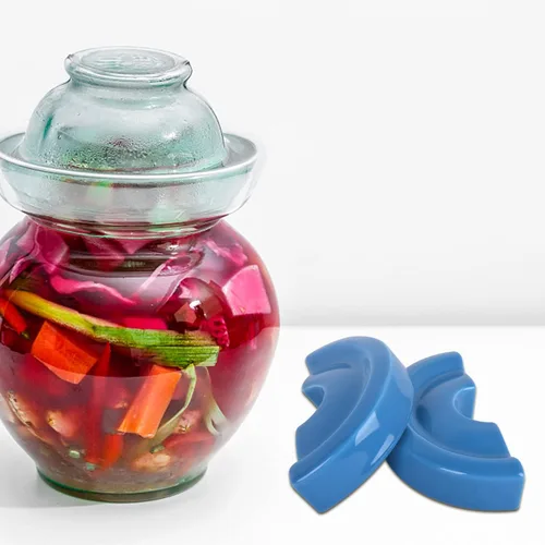 Miniatura 4 de Vencer Frasco de boca ancha peso de fermentación dividida,Pesos de fermentación para decapado y fermentación Crock,Azul, VHF-018B