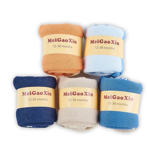 Calcetines de bebé de 12 a 36 meses antideslizante agarre calcetines con suela antideslizante para bebés niños pequeños niños y niñas 5 pares