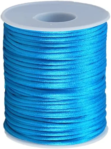 Miniatura 21 de 2.0mm Hilo de Cordón de Seda de Nylon para Cuentas de Macramé, Pulseras, Nudos Chinos, Collares, Joyería 109 Yardas (Verde Oscuro)