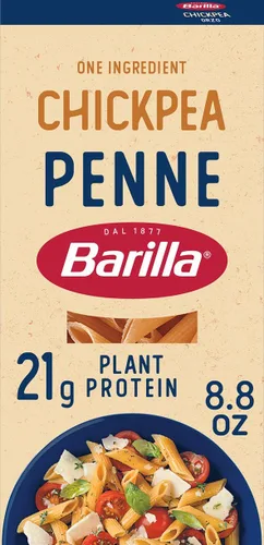 Barilla Pasta Penne de garbanzos, 8.8 onzas (paquete de 10), vegana, sin gluten, sin OMG y kosher, hecha con proteína a base de plantas