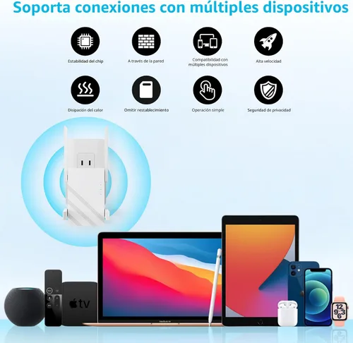 Miniatura 2 de Amplificador de señal WiFi de 1.2 Gbps 2025, hasta 12880 pies cuadrados, banda dual 5 GHz/2.4 GHz, extensores WiFi amplificador de señal