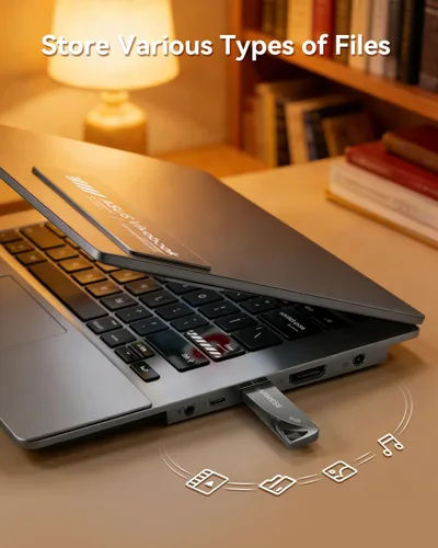 Miniatura 3 de Paquete de 5 unidades flash USB de 8 GB, unidad de pulgar USB 2.0 impermeable de metal, memoria delgada y duradera con llavero para PC, laptop