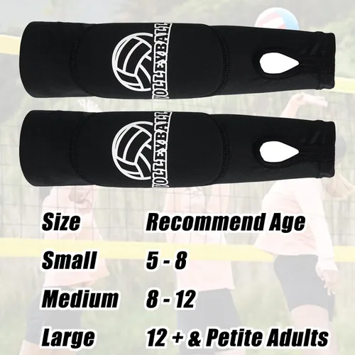 Miniatura 6 de Luwint Mangas de voleibol para niños, almohadillas protectoras para antebrazo con orificio para el pulgar, absorción de golpes, manga de voleibol
