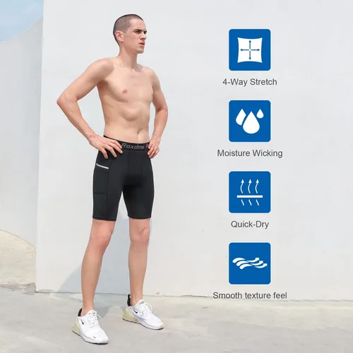 Miniatura 4 de Roxdme 5 or 1 Pack Compression Shorts Men Spandex Sport Shorts Athletic Workout Running Tights Performance Underwear