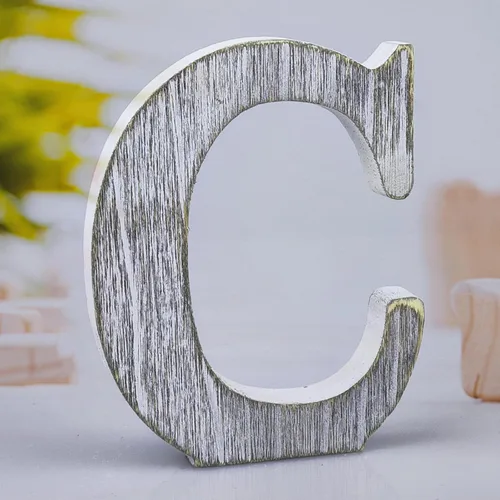 Letras de madera rústica sin terminar de 8 pulgadas para decoración de pared, letras decorativas de pie en rodajas, decoración de tablero para