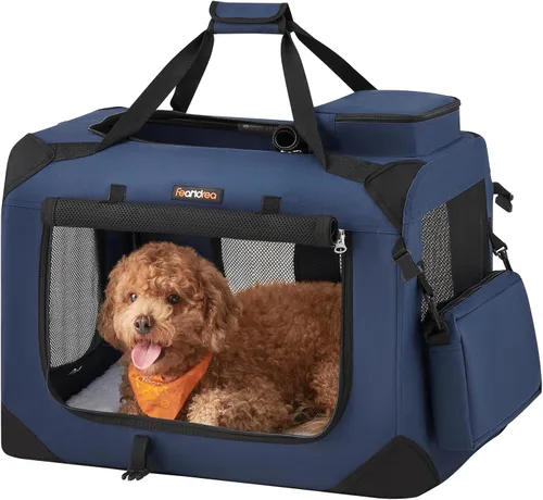 Miniatura 16 de Feandrea Jaula Plegable Suave para Perros de 32 Pulgadas, Jaula de Viaje Portátil para Perros para Uso Interior y Exterior, Transportín Kennel