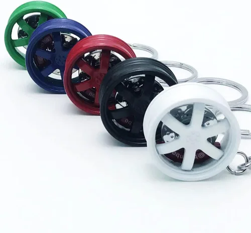 Miniatura 3 de SEADEAR Llavero de coche, llavero de aleación de zinc, llavero de llanta de neumático, piezas de automóvil, modelo de llavero de automóvil, colgante