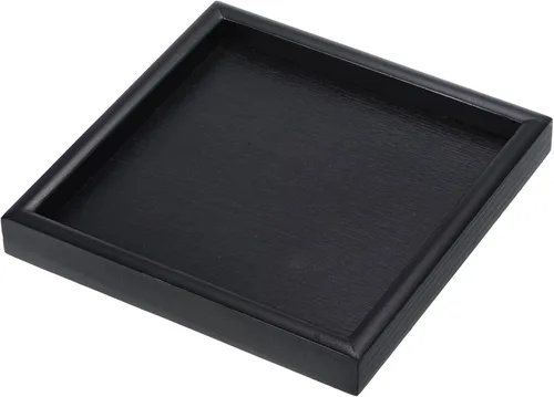PATIKIL Bandeja de madera para servir de 7 pulgadas, bandeja decorativa cuadrada para decoración del hogar, cocina, mesa, portavelas, color negro