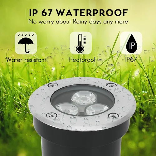 Miniatura 4 de Iluminación de paisaje de bajo voltaje, luz LED para pozo, 3 W, 12 V, 24 V, luz de paisaje al aire libre, impermeable, IP67, camino, entrada, Blanco