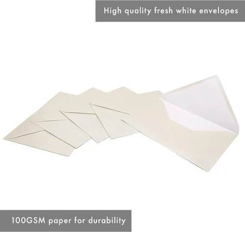 Miniatura 4 de Pukka Pad, Carpe Diem - Sobres engomados para tarjetas de felicitación e invitaciones, paquete de 25 sobres blancos frescos, A2, 4.38 x 5.75 pulgadas