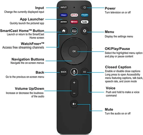 Miniatura 4 de Control remoto por voz XRT260 Reemplazo para Vizio V-Series M-Series P-Series 4K HDR Smart TV con Disney+/Netflix/Prime Video/Pluto/iHeart