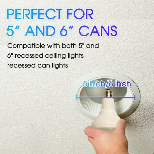 Miniatura 3 de Energetic - Bombillas LED empotrables BR30, equivalente a 85 W, regulables, blanco suave, 2700 K, luces de inundación para interiores para latas