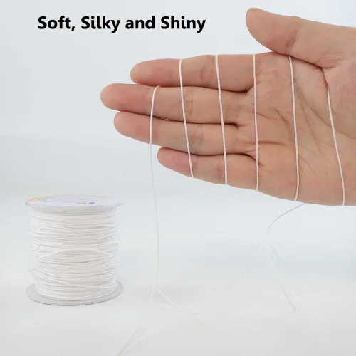 Miniatura 3 de 0.8mm de cuerda de nailon, cuerda fuerte para pulseras, cordón de nailon duradero para fabricación de joyas, pulseras, ensartado de cuentas