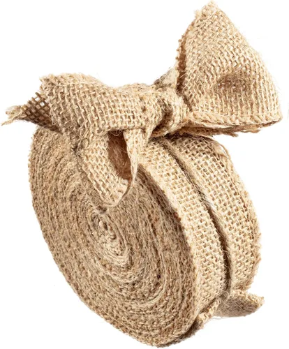 Miniatura 8 de Cinta de arpillera de 1 pulgada x 10 yardas, cinta de yute natural para decoración de verano, envoltura de regalos, lazos rústicos, cestas