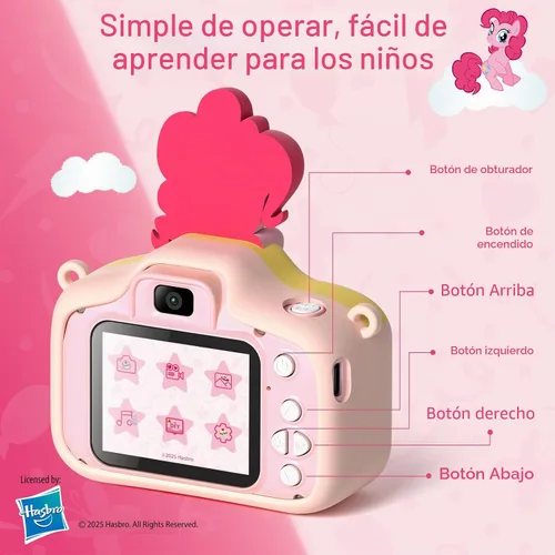 Miniatura 3 de My Little Pony Hasbro - Cámara digital para niños de 3 a 12 años, cámara digital para niños y niñas, lente dual HD 1080P IPS, cámara digital