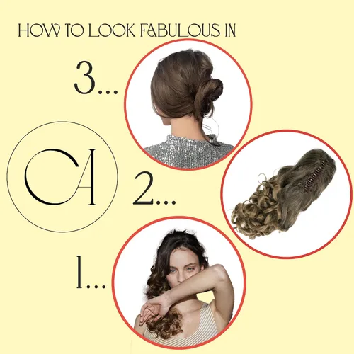 Miniatura 3 de CAISHA Extensión de clip de cola de caballo de 16 "voluminoso ondulado marrón ceniza H214