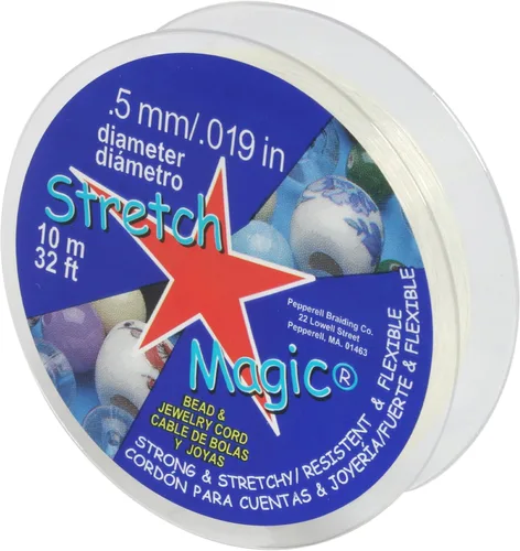 Miniatura 25 de Cordón elástico para cuentas Stretch Magic – Color negro, 0.6mm de diámetro, 100 metros (328 pies) - Fácil de anudar, cuerda fuerte y elástica