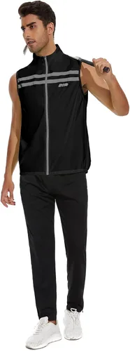 Miniatura 6 de bpbtti Chaleco de seguridad Hi-Viz para hombre, chaleco cortavientos sin mangas, resistente al viento y reflectante