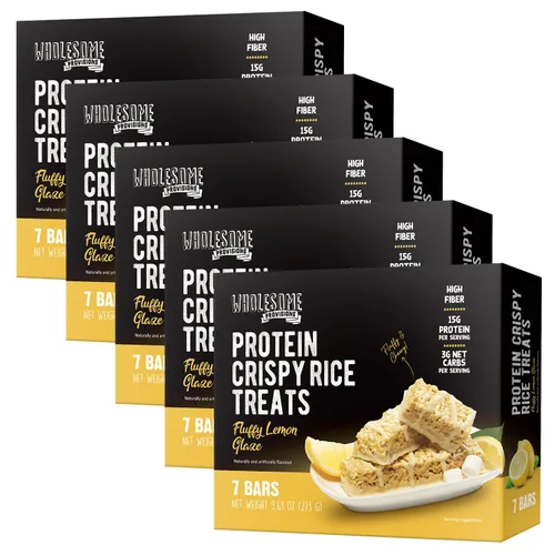Miniatura 11 de Barritas de Arroz Crujiente de Proteína, 15g de Proteína, 3g-7g de Carbohidratos Netos, Bajo en Carbohidratos, Esponjoso, Suave, Gomoso, Sin Gluten