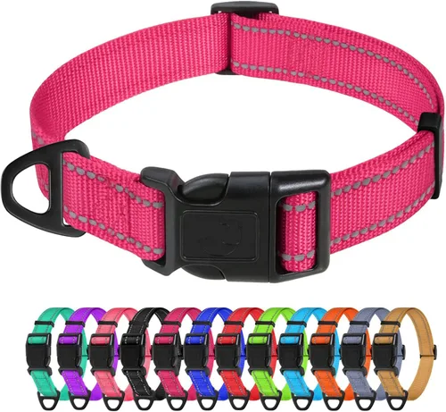TagME Collares para perros pequeños, collar ajustable de nailon reflectante para mascotas con hebilla de liberación rápida para perros pequeños,