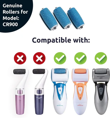 Miniatura 3 de Own Harmony 3 rodillos de repuesto extra gruesos que mejor se ajustan para removedor eléctrico de callos CR900 – Cuidado de pies para pies sanos