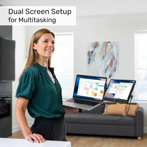 Miniatura 3 de SideTrak Monitor Portátil Giratorio de 12.5" para Laptop, Bisagra Giratoria Patentada, Extensor de Pantalla de Laptop Pantalla Dual FHD