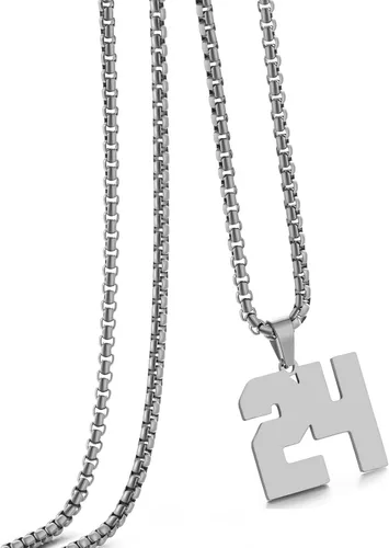 Miniatura 39 de Collar de Número Dorado para Hombre, Cadena de Acero Inoxidable con Colgante de Número para Atletas, Joyería Deportiva Personalizada para Niños