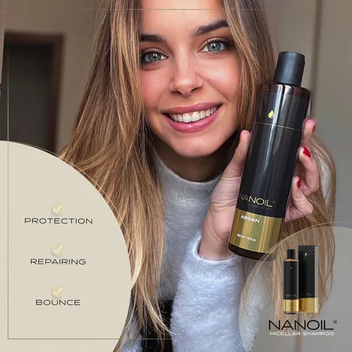 Miniatura 7 de NANOIL Champú Micelar Argán 10.1 fl oz - Champú Micelar Rico en Aceite de Argán, Protección y Suavidad, Efecto Fortalecedor, Condición Perfecta