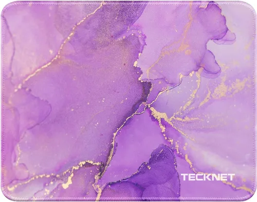 Miniatura 13 de TECKNET Paquete de 4 alfombrillas para mouse con costuras antideshilachamiento, superficie impermeable y base de goma antideslizante con bordes