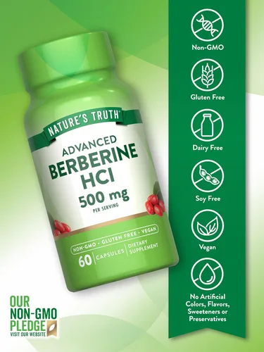 Miniatura 3 de Nature's Truth Berberina HCl 500mg 60 cápsulas de extracto de agracejo Suplemento vegano, sin OMG y sin gluten