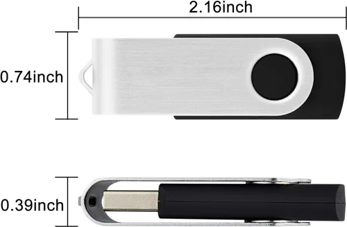 Miniatura 3 de KOOTION Unidades USB a granel de 128 MB, paquete de 100 unidades flash USB 2.0, memorias giratorias (negro, 100 piezas, 128 MB)